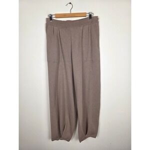 Free People FP Beach Freya Wide Leg Knit Pants Taupe XL Pull On Lounge Casual